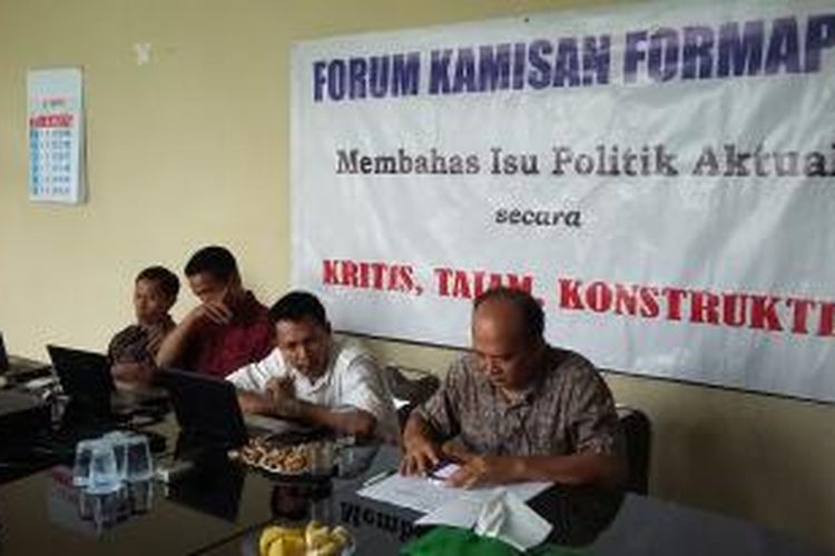 Forum Masyarakat Peduli Parlemen Indonesia (Formappi), saat menggelar pemaparan hasil evaluasi masa sidang ke-3 DPR, di Kantor Formappi, Jakarta Pusat, Kamis (21/5/2015).