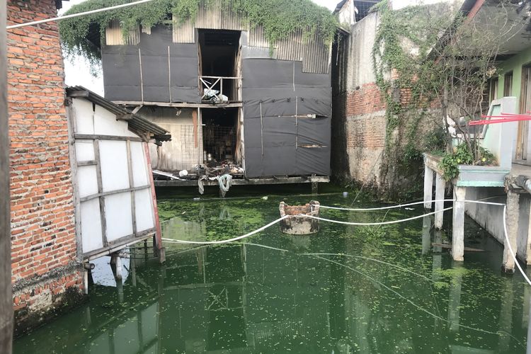 Suasana Kampung Apung, Kelurahan Kapuk, Cengkareng, Jakarta Barat, Kamis (28/3/2019). 