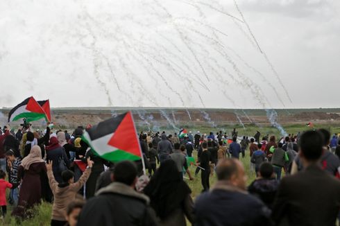 Ancaman Penembakan Tak Goyahkan Protes Warga Palestina di Jalur Gaza