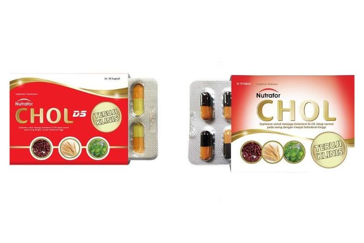 Nutrafor Chol dan Nutrafor Chol DS mengandung sejumlah bahan herbal yang berfungsi menurunkan kadar kolesterol dan LDL, yaitu red yeast rice extract (ragi beras merah), guggulipid, dan chromium picolinate.