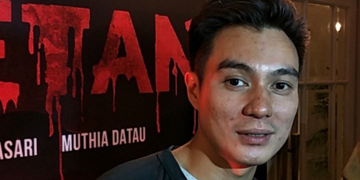 Baim Wong dalam wawancara di sela gala premier film Titisan Setan di XXI Metropole, Jakarta Pusat, Senin (5/3/2018) malam.