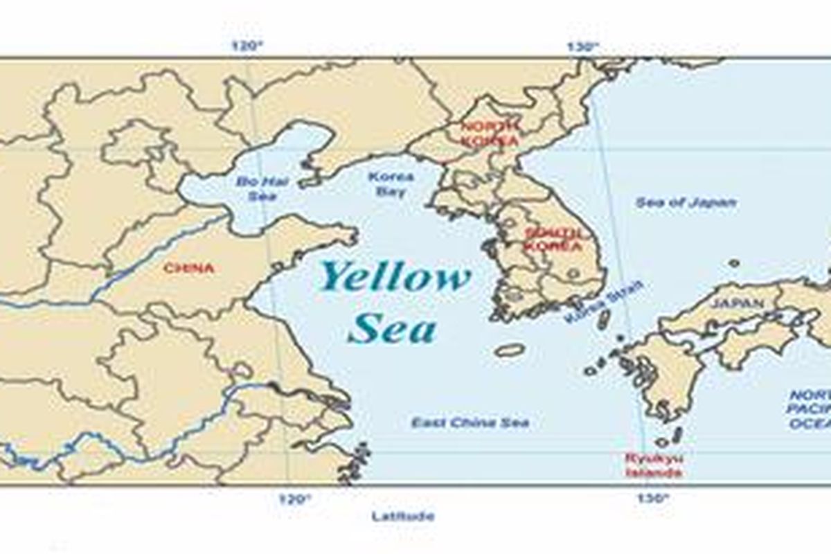 Peta Laut Kuning (Yellow Sea)