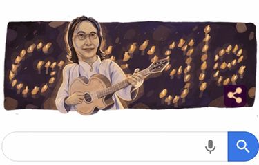 Memperingati ulang tahun ke-70 Chrisye, Google Doodle menampilkan animasi Chrisye, Senin (16/9/2019).