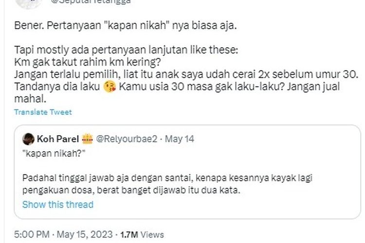 Ramai soal telat nikah bisa menyebabkan rahim kering.