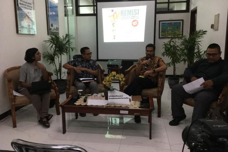 Diskusi terkait pemberian remisi terhadap I Nyoman Susrama, terpidana kasus pembunuhan wartawan, di Kantor Komnas HAM, Jakarta, Jumat (8/2/2019). 