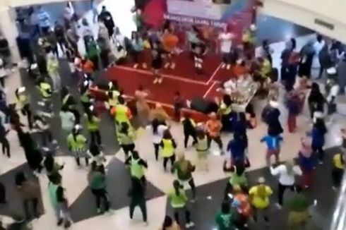 Satpol PP Bubarkan Senam Massal di Mall Panakukang Makassar