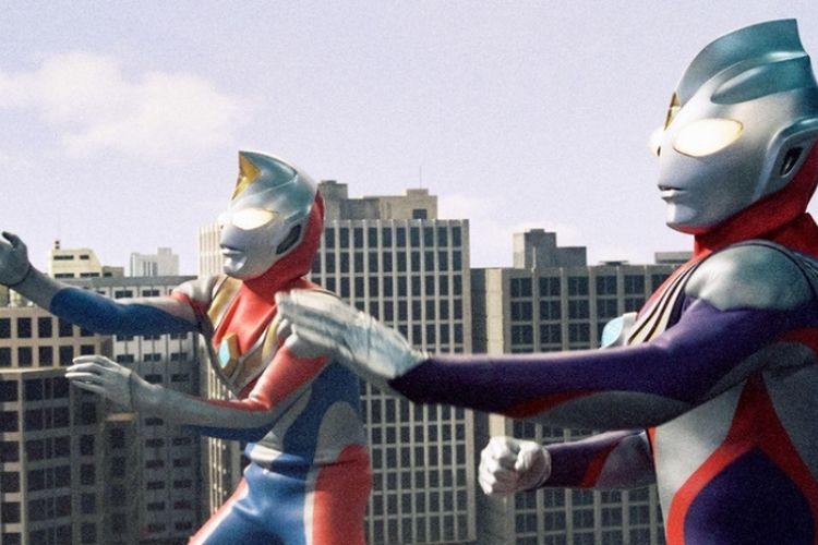 Cuplikan serial tv Ultraman Tiga.