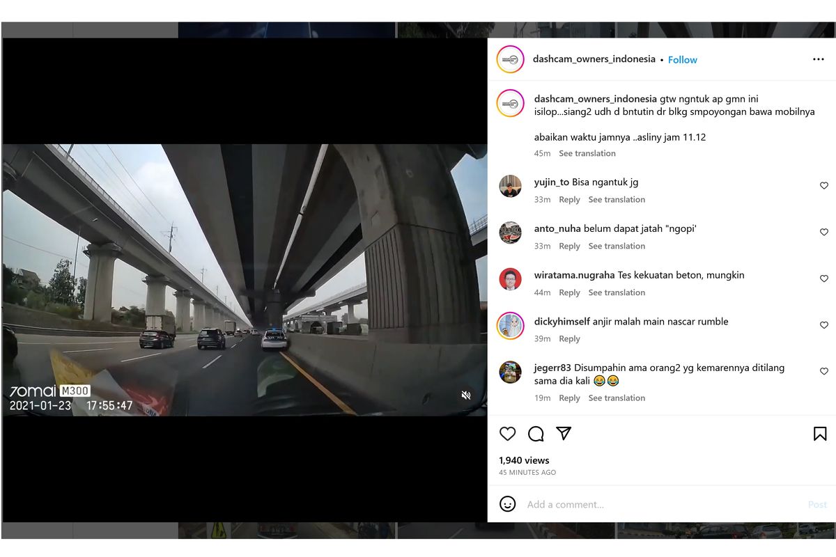 Video viral memperlihatkan mobil polisi yang jalan tak beraturan di jalan tol. Ditegarai pengemudi di dalam mobil sedang mengantuk sehingga jalan tidak lurus.