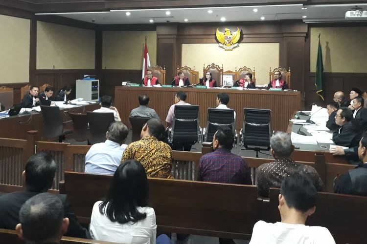 Sidang untuk terdakwa Bupati Lampung Tengah Mustafa di Pengadilan Tipikor Jakarta, Kamis (17/5/2018).