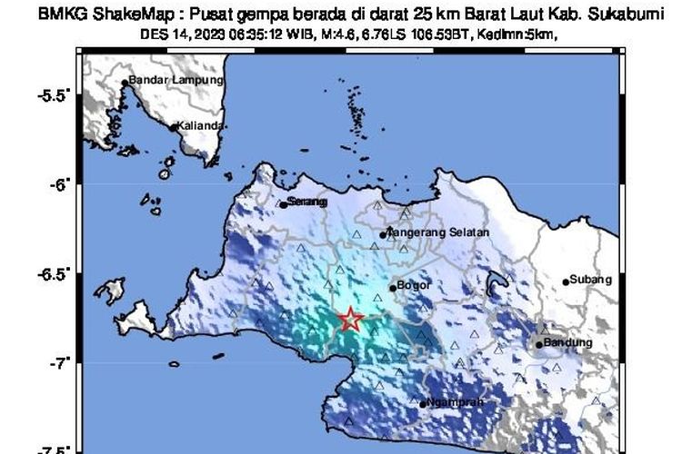 Ilustrasi gempa Sukabumi, Kamis (14/12/2023).