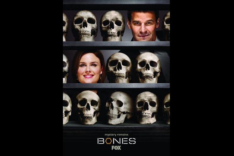 Emily Deschanel dan David Boreanaz dalam serial drama komedi Bones (2005-2017).