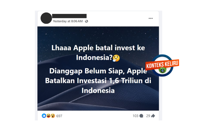 Klarifikasi, tidak benar Apple batal investasi di Indonesia