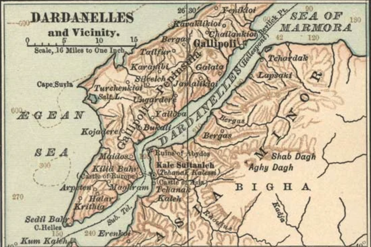 Peta Selat Dardanella pada 1900