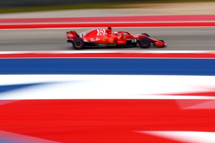 Sebastian Vettel menjalani latihan bebas pada GP Amerika di Austin, 20 Oktober 2018. 