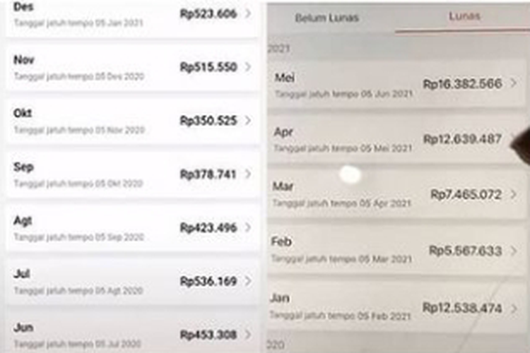 Tangkapan layar video TikTok yang menyebut tagihan di akun Shopee Pay Later-nya membengkak dari Rp400 ribu menjadi Rp17 juta akibat tidak mampu membayar.