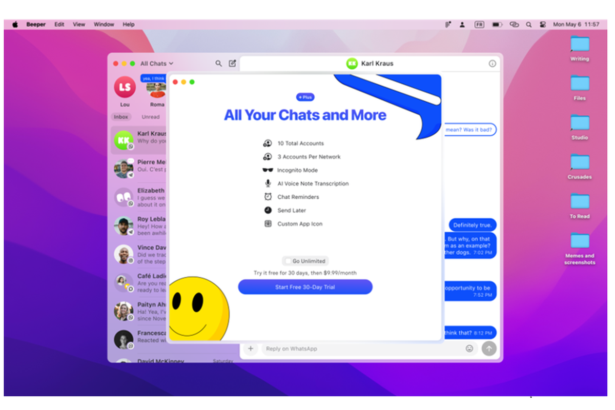 Tampilan aplikasi chat-all-in-one Beeper versi baru.