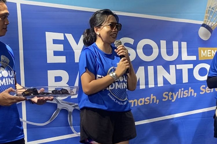 Prita, Brand Manager EYE SOUL, pada acara EYE SOUL Mendadak Badminton di Living World Alam Sutera, Tangerang Selatan, Selasa (27/5/2025).