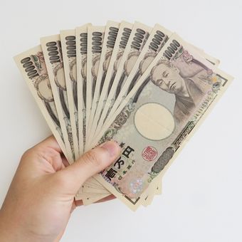 Ilustrasi mata uang yen Jepang.