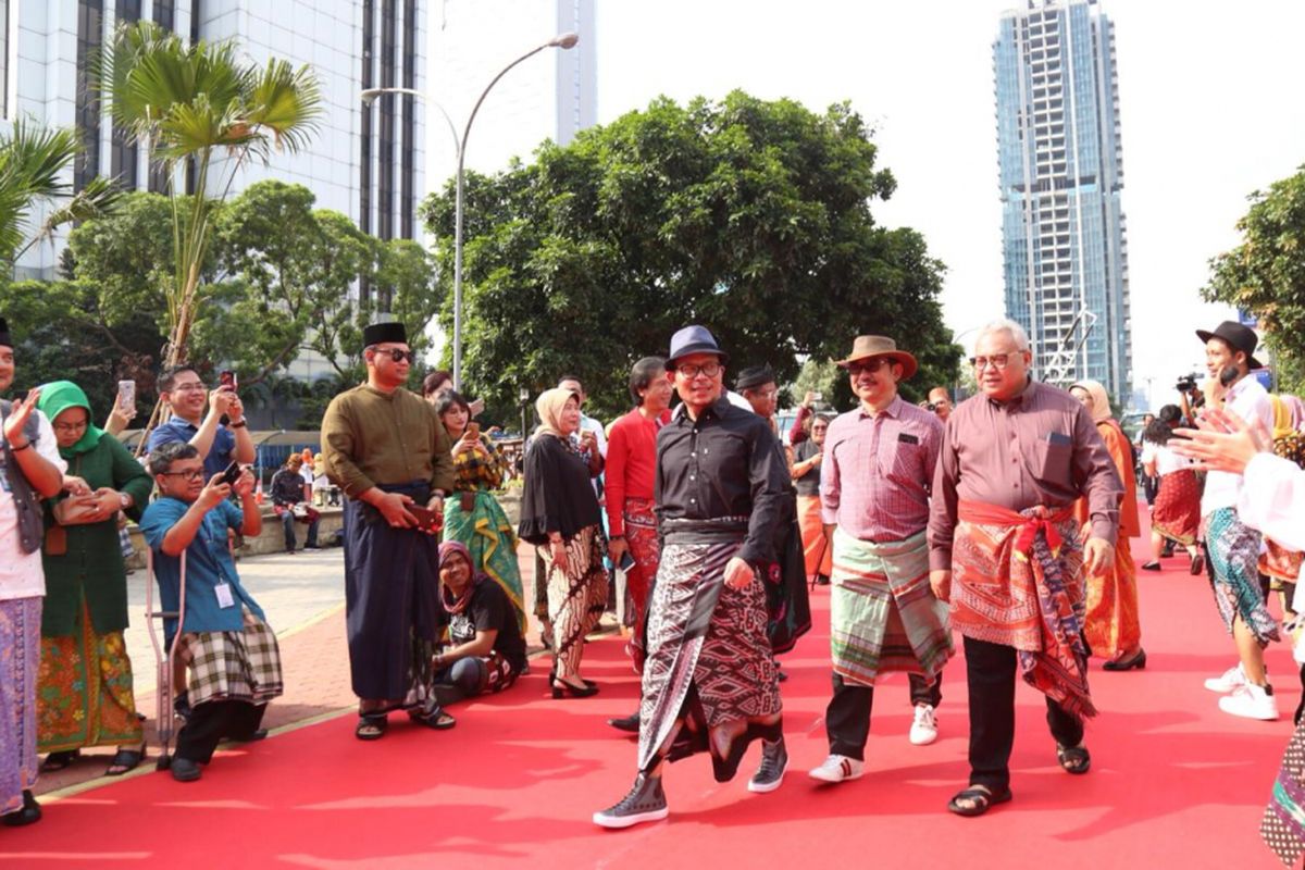 Gelaran fashion show di Kantor Kemnaker, Jumat (1/3/2019).