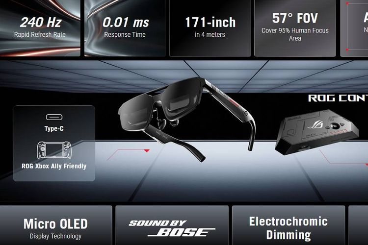 Asus ROG Xbox Ally X20 dijual dalam paket bundel ROG Xreal R1 Edition yang mencakup kacamata pintar berbasis micro-OLED. 