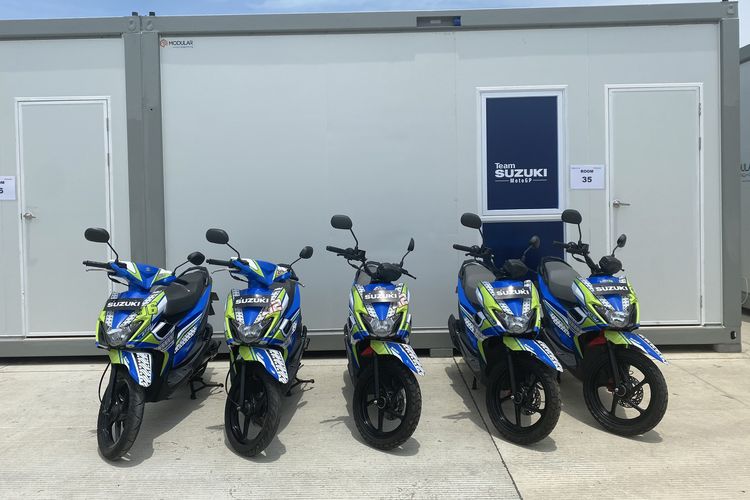 Suzuki Nex II dan Nex Crossover jadi motor paddock Team Suzuki Ecstar di Sirkuit Mandalika.