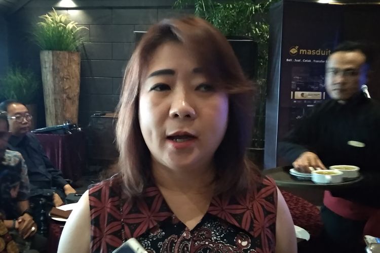 Direktur Utama PT Hartadinata Abadi  Tbk, Sandra Sunanto di Jakarta, Kamis (19/9/2019).