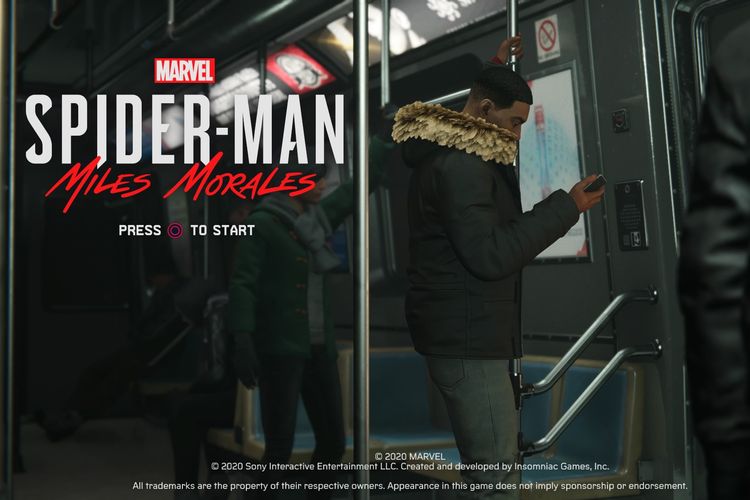 Tampilan awal game Spider-Man: Miles Morales.