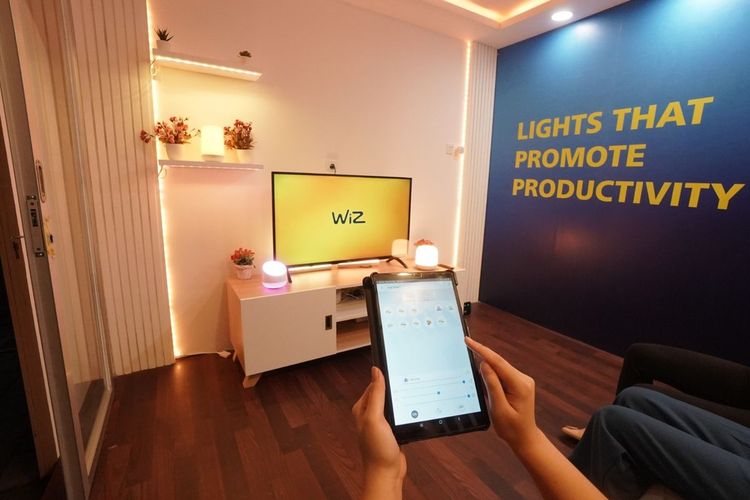 Ilustrasi smart LED lamp.