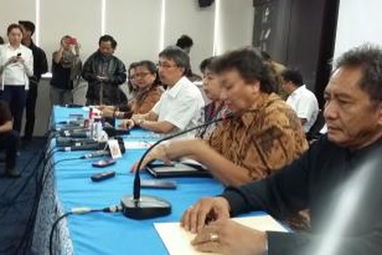 Konferensi pers Persekutuan Gereja-gereja Indonesia, di Kantor PGI, Jakarta, Sabtu (18/7/2015).