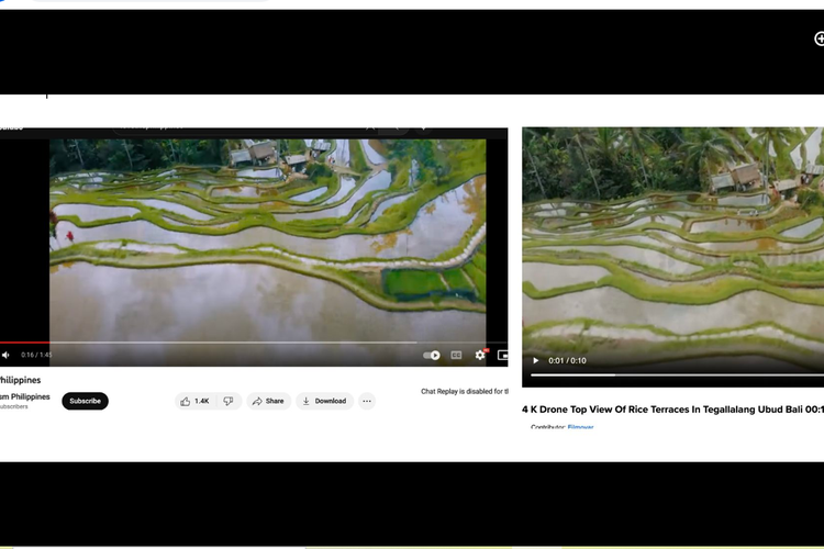 video promosi wisata Filipina comot video pemandangan sawah Indonesia