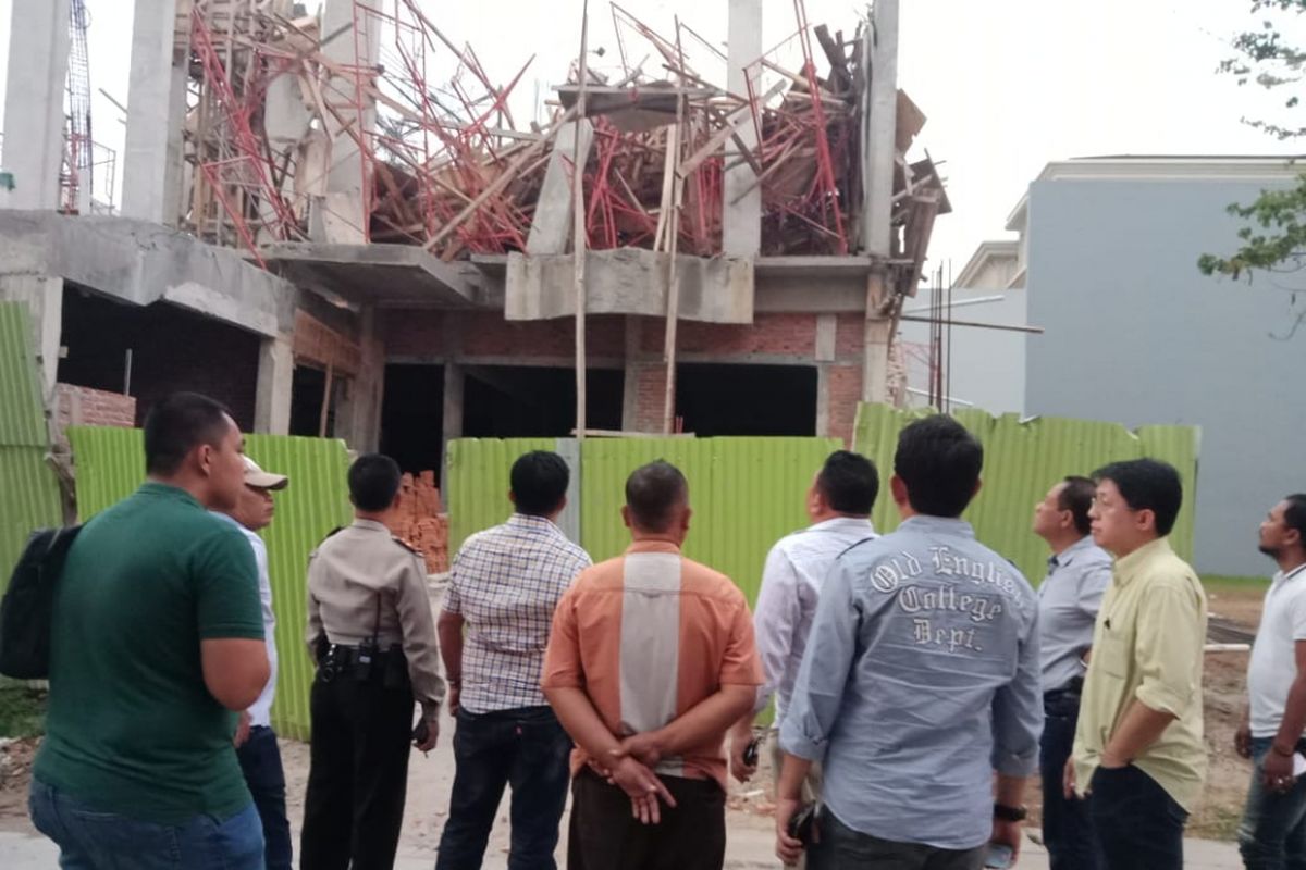 Proyek pembangunan rumah tinggal yang runtuh di Pantai Indah Kapuk, Kamis (13/9/2018) kemarin.