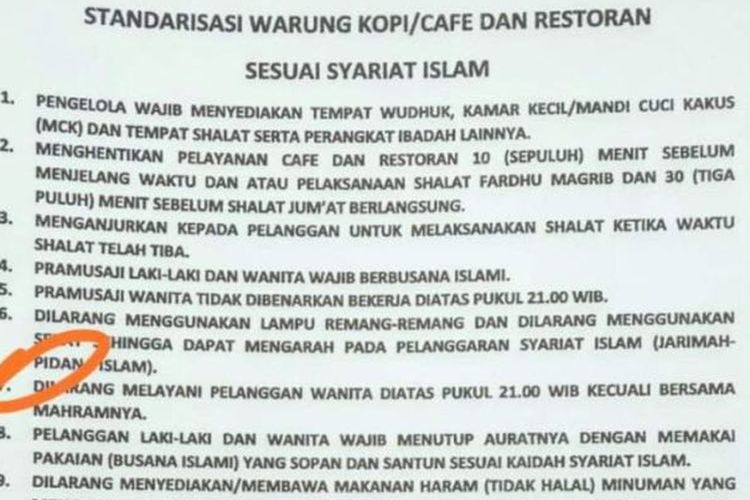 Ini adalah Imbauan yang dkeluarkan oleh Pemerintah kabupaten Bireun, tentang standarisasi pelayanan warung kopi atau kafe di Bireun. 