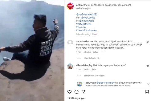 Viral, Video Pemuda Duduk Selonjoran di Tepi Kawah Gunung Bromo, TNBTS: Tidak untuk Ditiru!