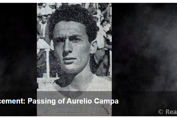 Legenda Real Madrid Aurelio Campa meninggal dunia pada usia 87 tahun. 