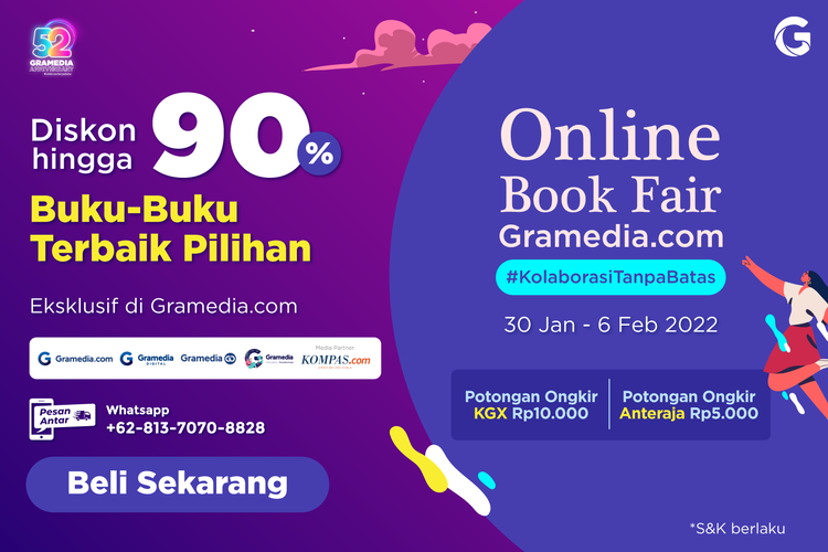 Caption: Gelaran Online Book Fair Gramedia.com diselenggarakan mulai Minggu (30/1/2022) sampai Minggu (6/2/2022). 

