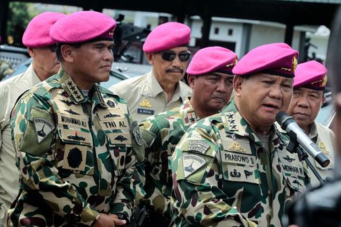 Saat Menhan Prabowo Jadi Warga Kehormatan Korps Marinir, Kopasgat, dan Brimob...