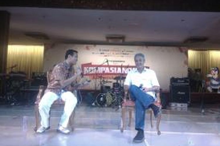 Gubernur Jawa Tengah, Ganjar Pranowo (kanan) dalam acara Kompasianival 2014, di Sasana Budoyo, Taman Mini Indonesia Indah, Jakarta Timur, Sabtu (22/11/2014)