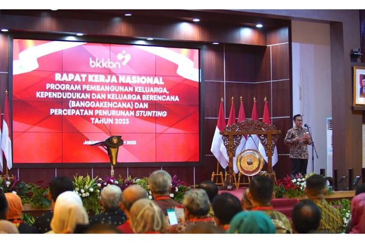 Pelaksanaan Rakornas BKKBN dalam upaya percepatan penurunan angka stunting di Indonesia, Rabu (25/1/2023).