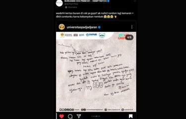 Unpad mengunggah sejumlah foto kertas buram peseta UTBK yang berisi kalimat lucu dan motivasi melalui akun Instagram resminya @universitaspadjadjaran pada Senin (22/5/2023) lalu.