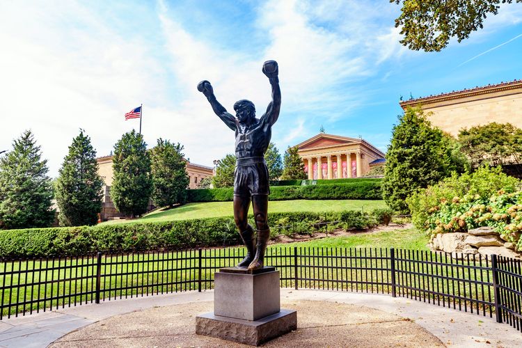 Patung Rocky di pelataran Museum Seni Philadelphia. Philadelphia akan menjadi salah satu tuan rumah Piala Dunia 2026.