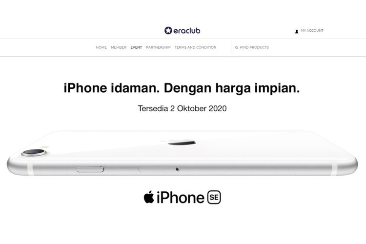 iPhone SE (2020) sudah dipajang di situs Era Club