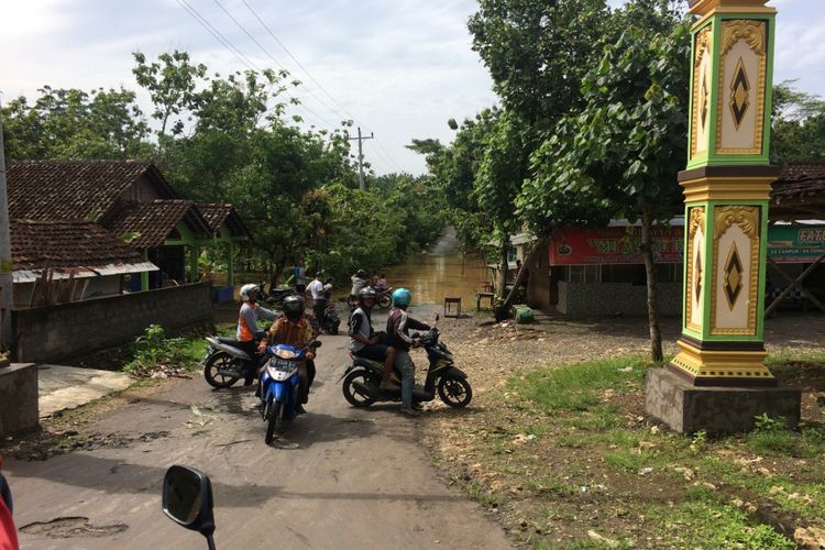 Genangan air di Dusun Jasem lor, Desa Pacarejo, Semanu, Gunungkidul, Yogyakarta.