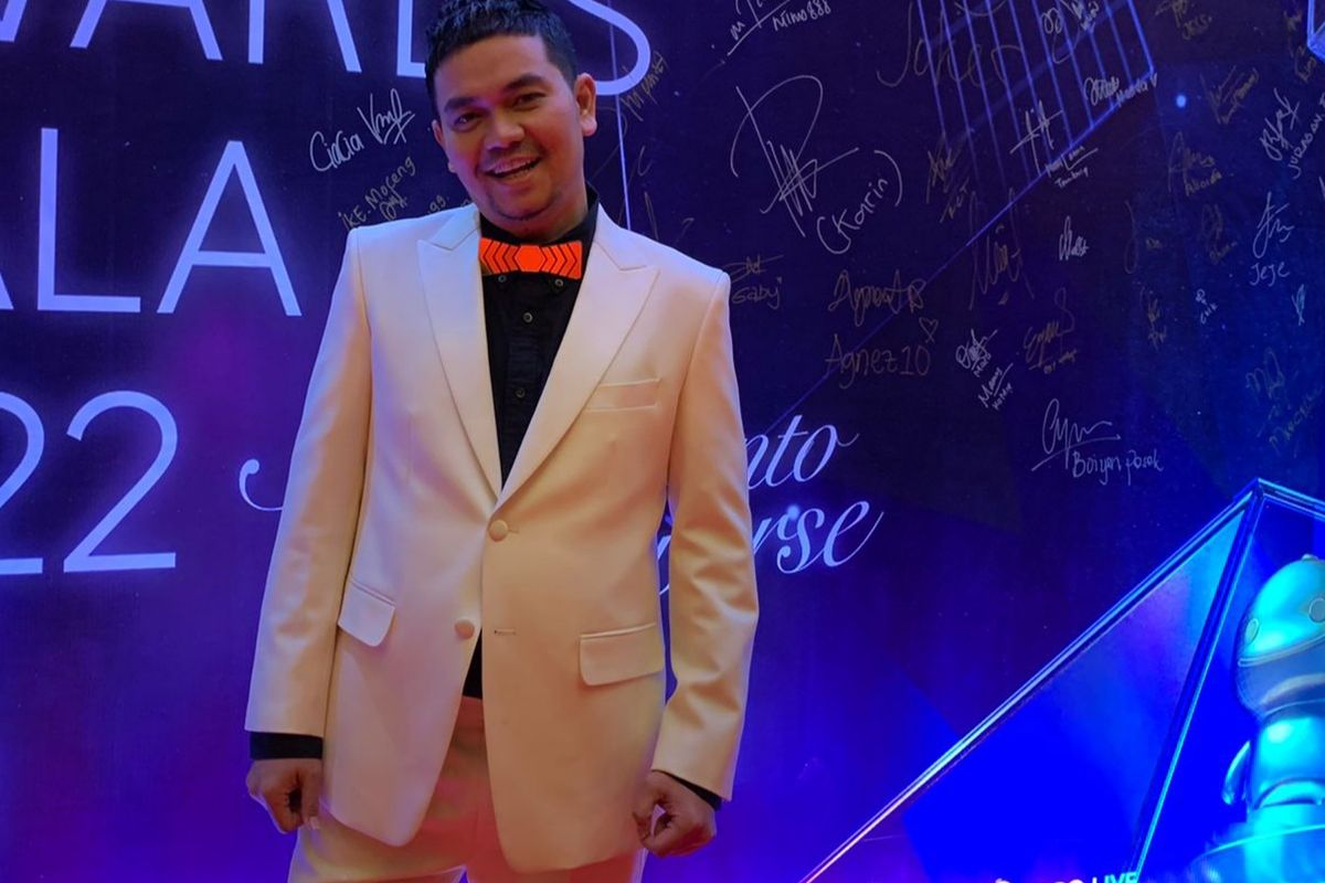Indra Bekti saat ditemui wartawan di acara Bigo Awards Gala 2022 di kawasan Kuningan, Jakarta Selatan, Kamis (27/1/2022). 