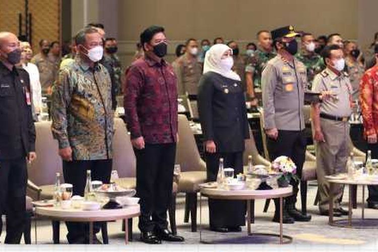Menteri Agraria dan Tata Ruang/Kepala Badan Pertanahan Nasional (ATR/BPN), Hadi Tjahjanto saat menghadiri Rapat Koordinasi (Rakor) yang diselenggarakan di Vasa Hotel Surabaya pada Jumat (01/07/2022). 