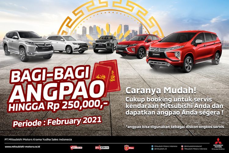 Diskon servis Mitsubishi dalam rangka tahun baru imlek 2021.