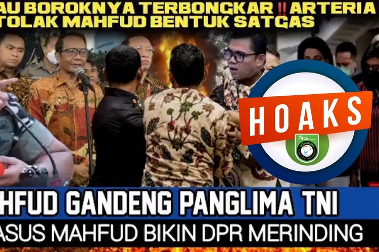 Hoaks, Mahfud MD gandeng TNI ringkus keluarga Arteria Dahlan