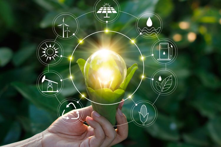 Ilustrasi energi baru dan terbarukan (EBT). 