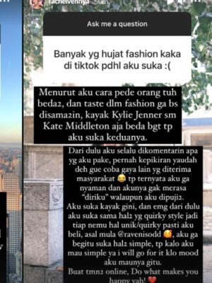 Rachel Vennya tanggapi hujatan netizen soal gaya berpakaiannya di New York.
