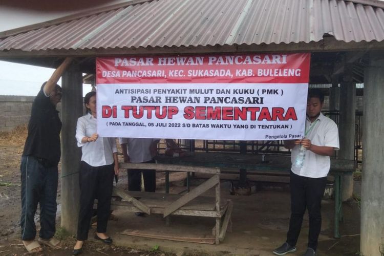 Salah satu pasar hewan di Buleleng, Bali, yang ditutup pasca PMK merebak.