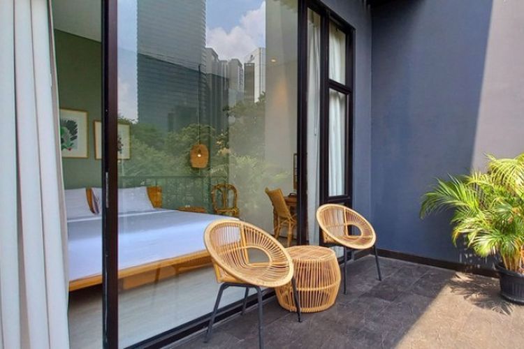 suasana kamar di di hotel La Boho Jakarta